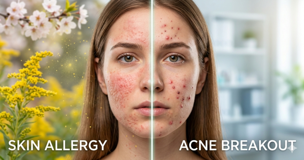 Skin Allergy vs Acne in Pollen Season Dermatologist Recommendations